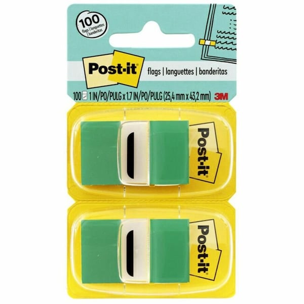 Post-It Flag, 50Fl/Dsp, 12Dsp/Bx, Green, PK6 680-GN12 - main