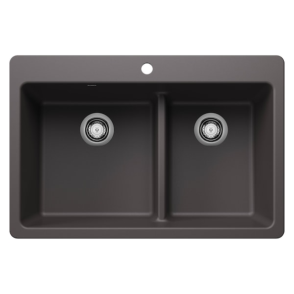 Blanco Liven 1-3/4 Low Divide Dual Mount, Cinder 443212 - main