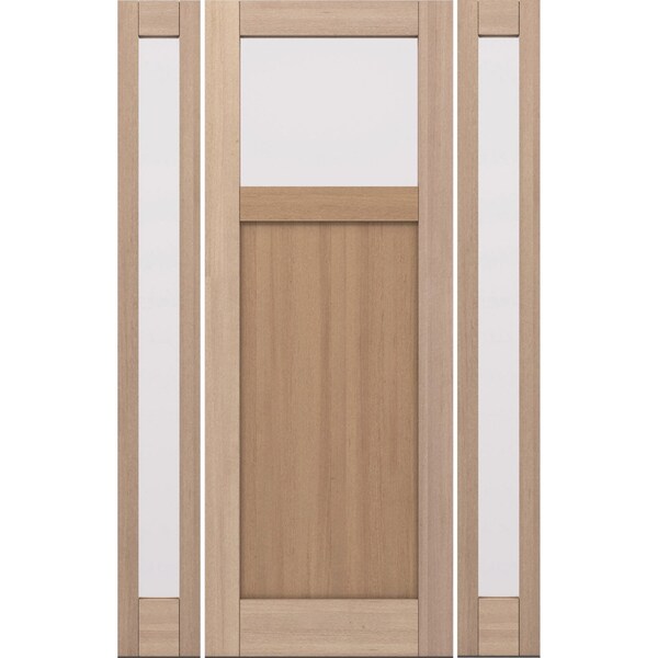 Doornmore CRF-P1G1, 65.25" x 98" ( 36" Door + 2x12" Side) Left Hand, Mahogany Top View Exterior Door CRF-P1G1-SW-3696-G101-SL_1-2_LI - main