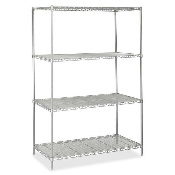 Safco Wire Shelving Unit, 24"D x 48"W x 72"H, Gray 5294GR - main