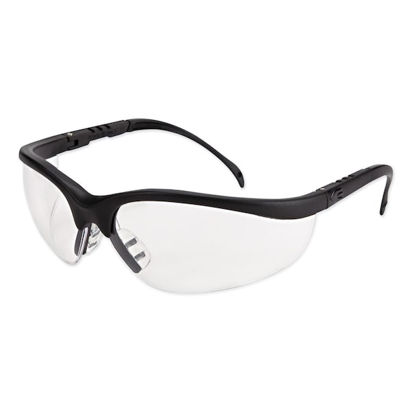 Mcr Safety Safety Glasses, Anti-Scratch, Clear Lens, Black Matte Frame, Half-Frame, 12 PK KD110 - main
