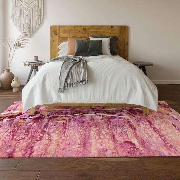 Homeroots 9' X 12' Raspberry Ivory And Gold Abstract Washable Indoor Outdoor Area Rug 643539 - main