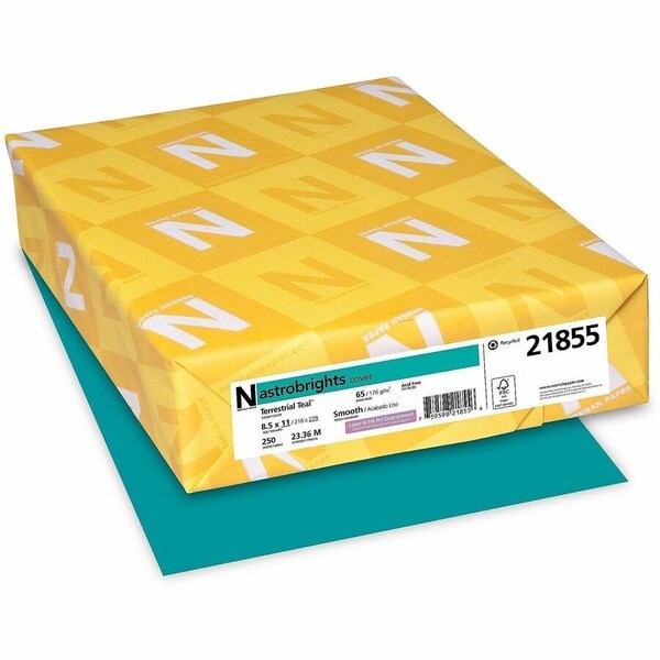 Neenah Paper ASTROBRITE, COLOR CARDSTOCK, 65 LB, 8.5 X 11, TERRESTRIAL TEAL, 250PK 21855 - main