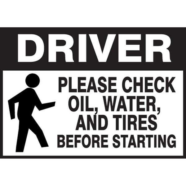 Accuform DRIVER SAFETY LABEL PLEASE CHECK OIL, LVHR520VSP - main