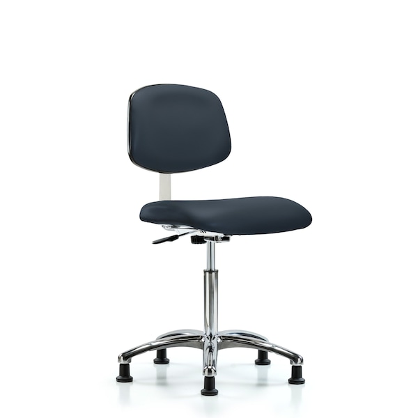 Blue Ridge Ergonomics Clean Room Chair Med Ben Chair, Vin, Chrm, Glds, Navy, CL10, 22" to 29" Height, Vinyl, Imperial Blue BR-CLR-VMBCH-CR-NF-RG-8582 - main