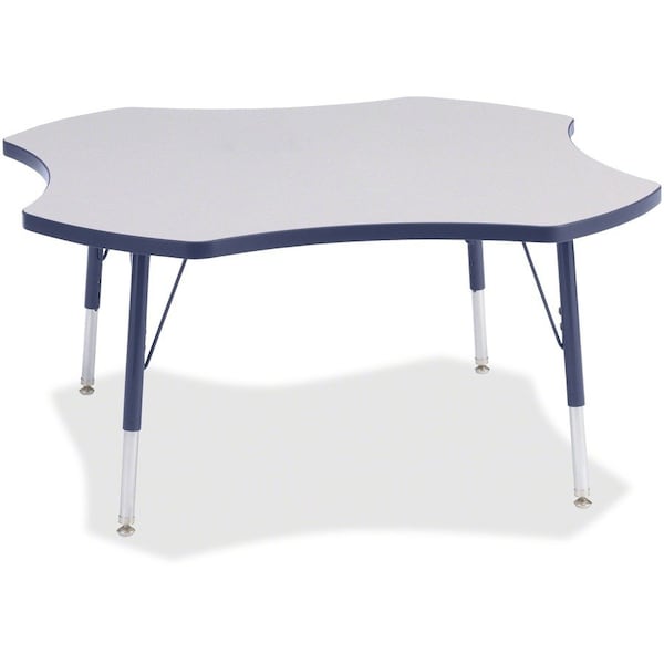 Jonti-Craft Berries Four Leaf Activity Table, E-height, Freckled Gray/Navy/Gray 6453JCE112 - main