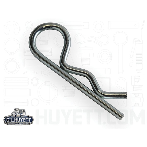 Huyett Bridge Pin, Zn Plt Spg Stl, .091 Wire Dia x 1.625 L x .380 In Eye Dia x Fits 5/16 to .5 Shft BP-0005 - main