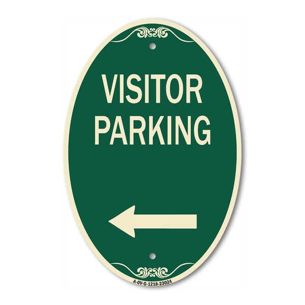 Signmission Reserved Parking Sign Visitor Parking Arrow , 12 In X 18 In Architectural, Heavy Gauge Aluminum A-OV-G-1218-23024 - main