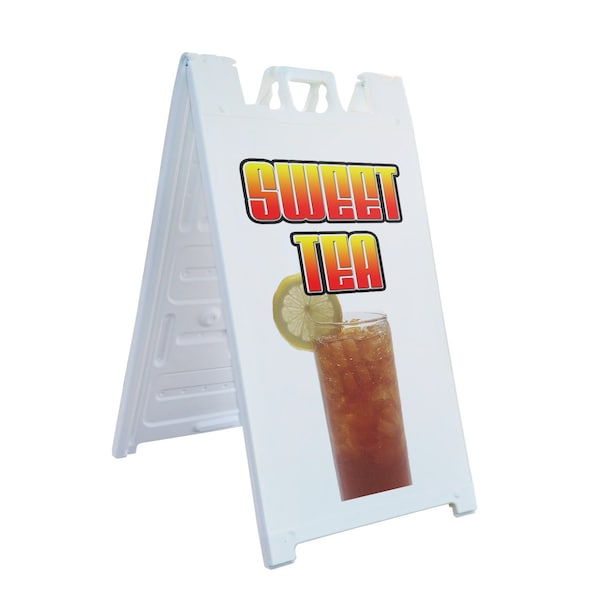 Signmission Sweet Tea, A-Frame & 2 Decals Installed, Heavy-Duty Plastic Frame SBHD-D-2436-Sweet Tea - main