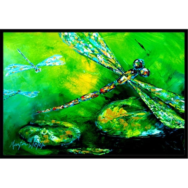 Carolines Treasures MW1114JMAT 24 x 36 in. Dragonfly Summer Flies Indoor Or Outdoor Doormat MW1114JMAT - main