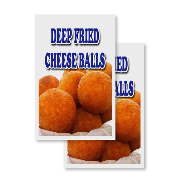 Signmission Deep Fried Cheese Balls, Vinyl Decals Only 24 Inch x 36 Inch, Vinyl Decal, 2PK DSB-2436-2PACK-Deep Fried Cheese Balls - main