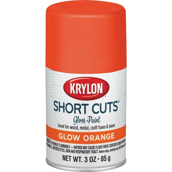 Krylon Short Cuts 3 Oz. High-Gloss Enamel Spray Paint Glow Orange SCS-050 - main