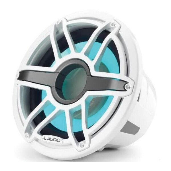 Jl Audio 12in Marine Subwoofer, 600W, 4ohm, Gloss White Sport Grille, RGB LED, 93672, 010-03287-00 93672/010-03287-00 - main