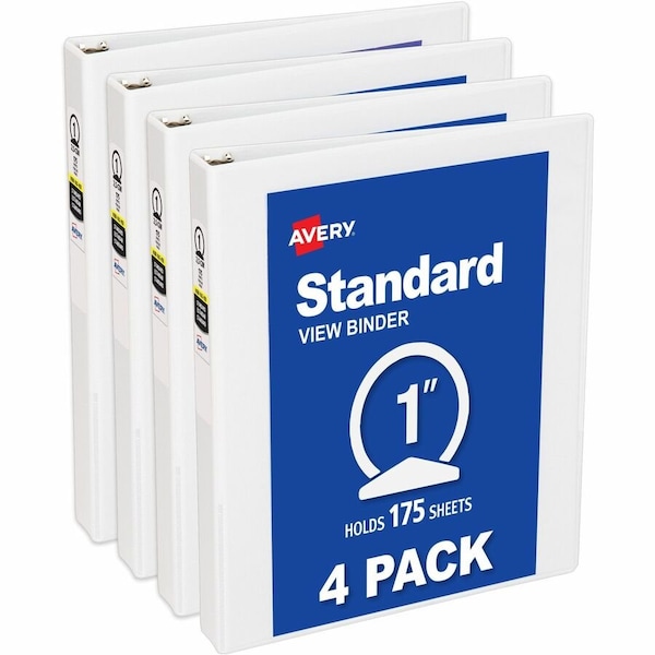 Avery Economy View 3 Ring Binders, 1 in, PK4 19200 - main