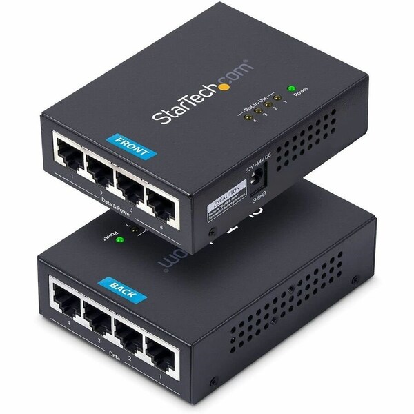 Startech.Com 4-PORT GIGABIT MIDSPAN, POE+ INJECTOR, 802.3AT AND 802.3AF, WALL-MOUNTABLE POWER POEINJ4G-US - main