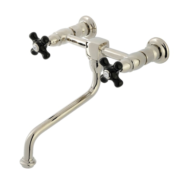 Kingston Brass Double-Handle Wall Mount Bathroom Faucet, Polished Nickel KS1216PKX - main