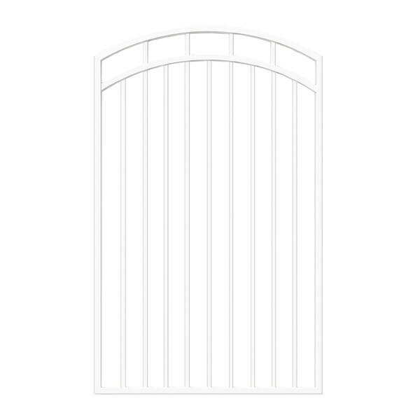 Nuvo Iron 45-in W x 68-in H Glossy Wht Benitoite Gate Arched 48-in W Opening SC Hardware W/Dbl Side Handle IBGA04568GW - main