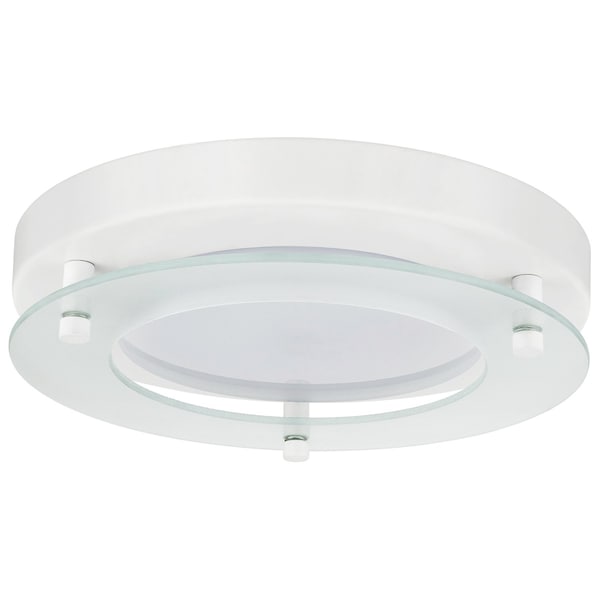 Sunlite LED 8in. Floating Glass White Flush Mount Ceiling Light Fixture, 1200 Lmn 4000K Dimmable, 2PK 88676-SU - main