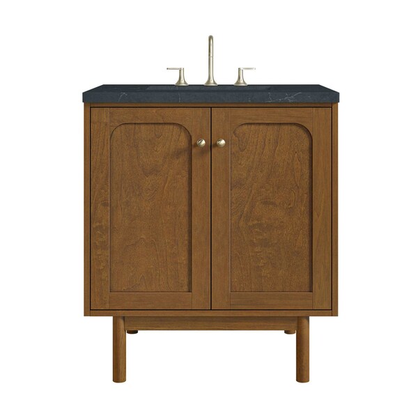 James Martin Vanities Laurent 30" Single Vanity, Honey Oak w/ 3 CM Charcoal Soapstone Silestone Top 545-V30-HNO-3CSP - main