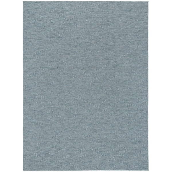 Homeroots 10' X 14' Aqua And Ivory Geometric Indoor Outdoor Area Rug 551544 - main