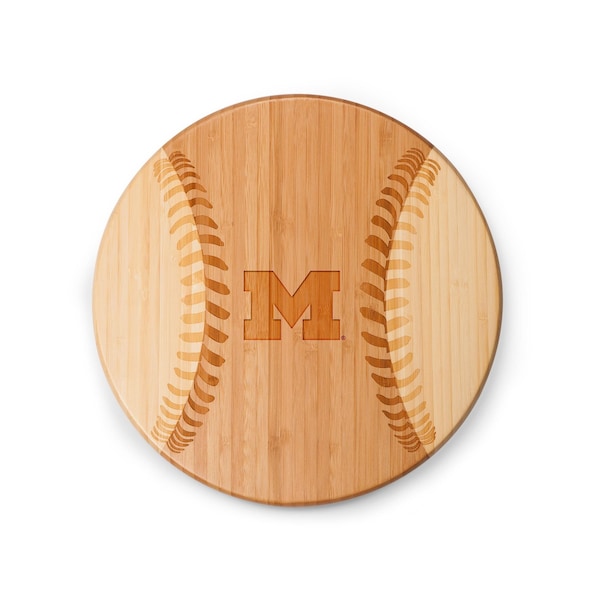 Picnic Time Family Of Brands NCAA Michigan Wolverines Home Run! Baseball Cheese Board - Novelty Charcuterie Board 894-00-505-343-0 - main