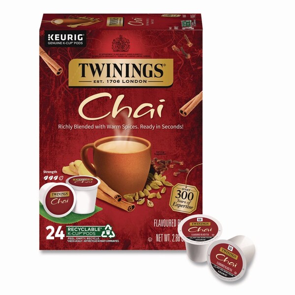 Twinings Tea K-Cups, Chai, 0.12 oz, 24PK TNA09954 - main