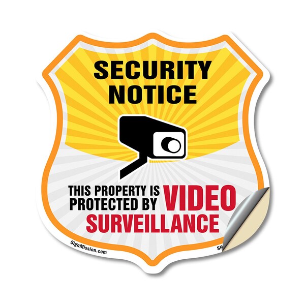 Signmission Security Notice Shield Sign This Propert, 12 Inch X 12 Inch, Vinyl Decal SHI-D-12-462 - main