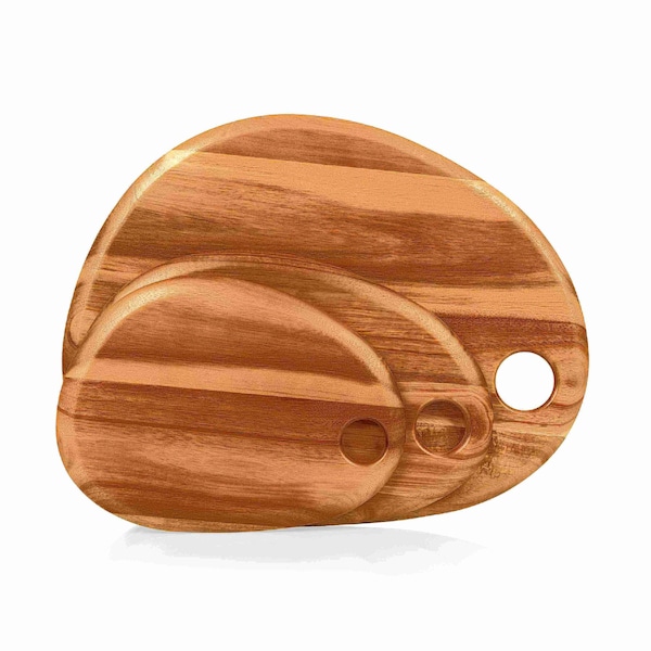 Picnic Time Family Of Brands Set of 3 Pebble Shaped Acacia Serving Boards 832-03-512-999-9 - main