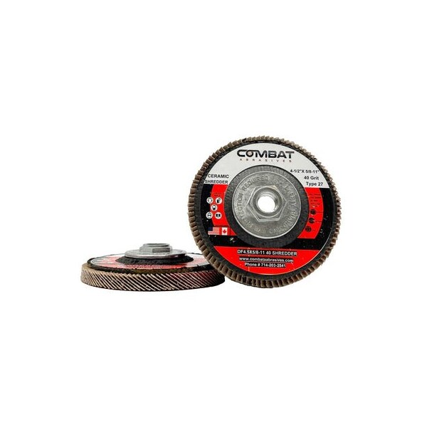 Renegade Products Usa Ceramic Shredder Flap Discs 4-1/2" x 5/8-11" With Hub, Type 29, 40 Grit DF4.5X5/8-11X40SHREDDER - main