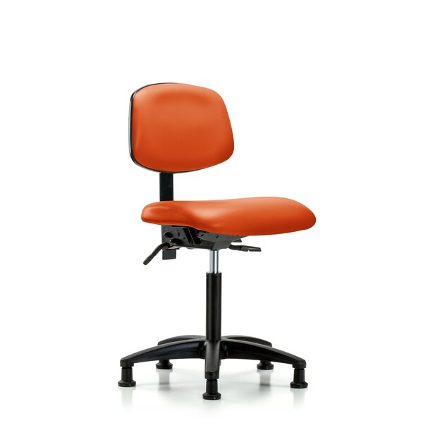 Blue Ridge Ergonomics Chair, Vinyl, Med Bench, Glides, Orange, No Arms, 22" to 29" Height, Orange Kist BR-VMBCH-RG-T0-A0-NF-RG-8613 - main