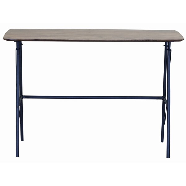 Homeroots 44" Brown and Black Solid Wood Writing Desk 489539 - main