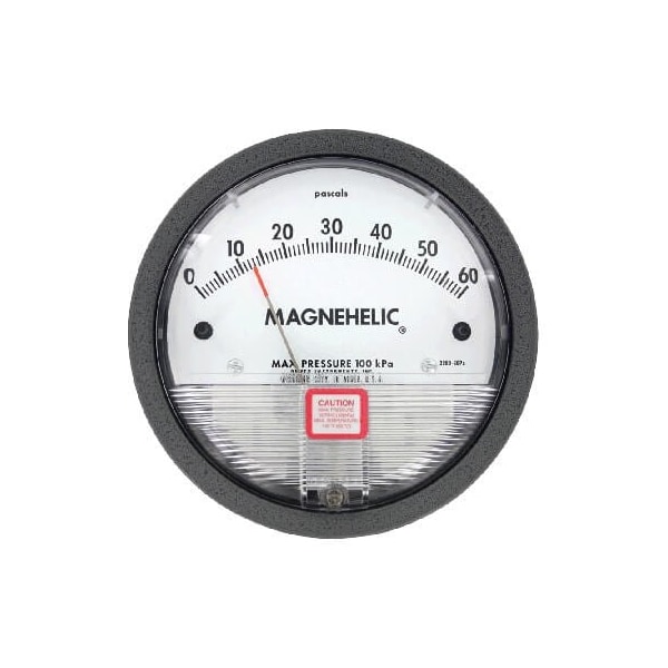 Dwyer Instruments Differential pressure gage, range 0-3.0" w.c., minor divisions .10 with low temperature option. 2003-LT - main