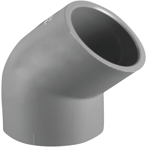 Charlotte Pipe And Foundry 1/2'' Slip x Slip Schedule 80 45 Deg. PVC Elbow, 1/8 Bend PVC 08309 1000HA - main