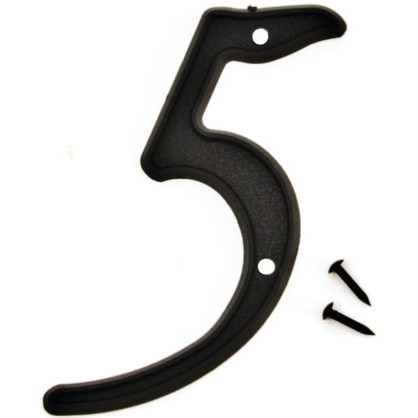Hy-Ko Number House 5 Plastic 4In Blk PN-29/5 - main