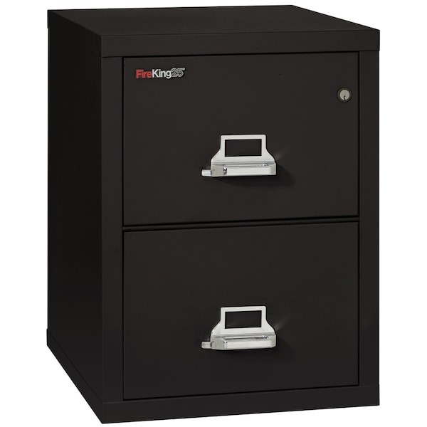Fireking 15-1/4" W 2 Drawer Fire-Resistant Vertical File Cabinet, Black, Legal 2-2125-CBL - main