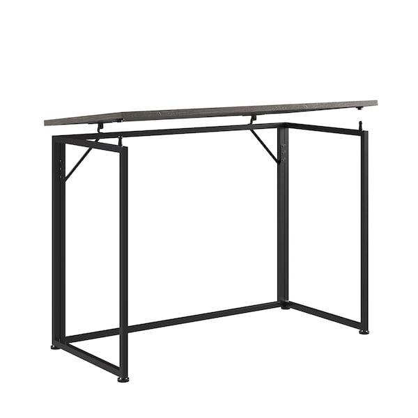 Homeroots 40" Gray Wood and Stainless Steel Computer Desk 723733 - main