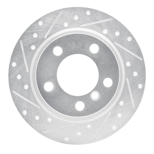 Dynamic Friction Co DFC Brake Rotor - Drilled and Slotted - Silver 631-32010L - main