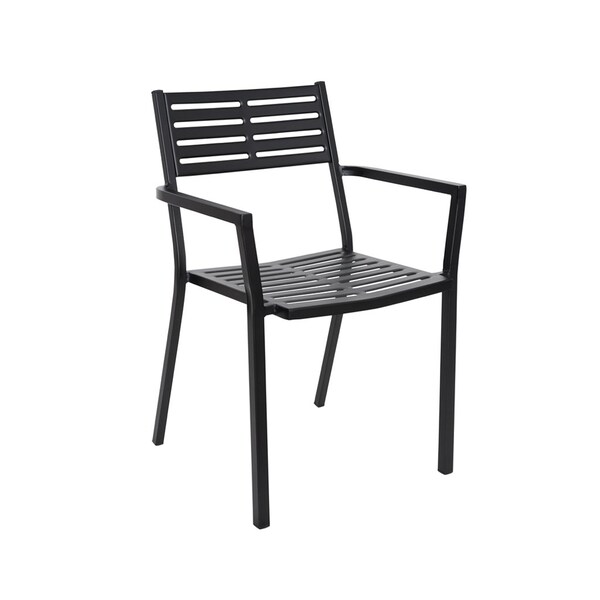 Bfm Seating Daytona Stacking Patio Dining Armchair Sand Black SU2811CBL - main