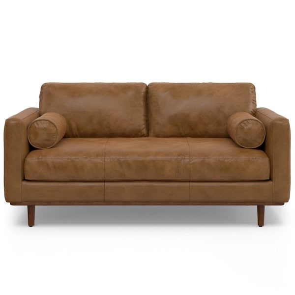 Homeroots 72" Brown Leather Sofa 640986 - main