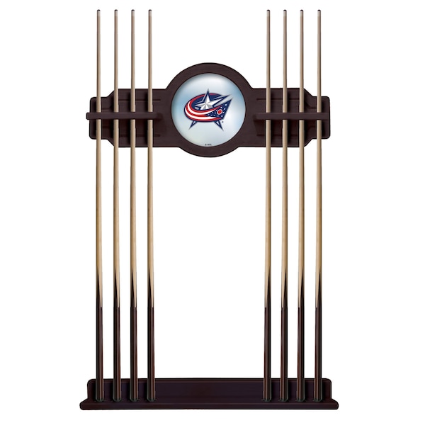 Holland Bar Stool Co Columbus Blue Jackets Cue Rack in English Tudor Finish CueETudColBlu - main