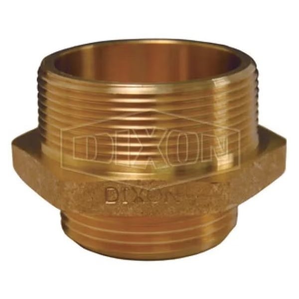 Dixon Double Reducing Hex Nipple, 2-1/2 x 1-1/2 in, Brass, MNPT x Male NST NH, Domestic DMH2515F - main