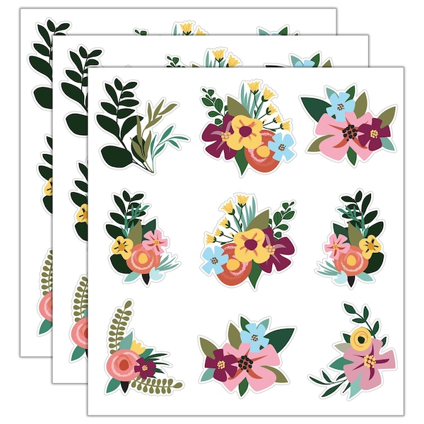 Carson Dellosa Grow Together Jumbo Flowers and Greenery Cut-Outs, 12-Piece Set, 3PK 120644 - main