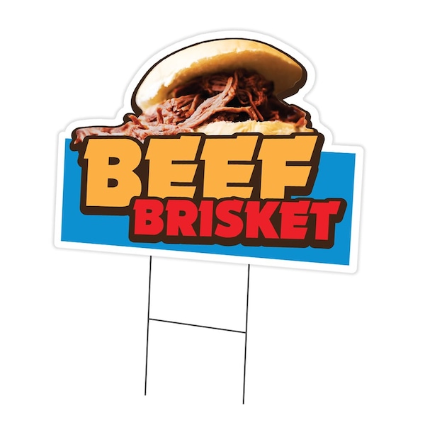 Signmission Beef Brisket Die Cut Yard Sign & Stake outdoor plastic coroplast window, C-DC-1216-Beef Brisket19 C-DC-1216-Beef Brisket19 - main
