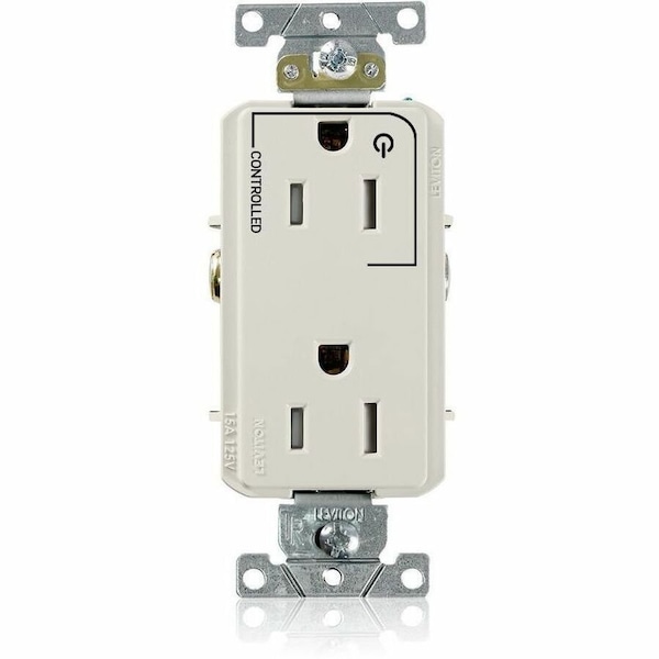 Leviton Dec Plus Dup 15A 125V TR 1Mrk-Ctrl LtAl TDR15-S1T - main