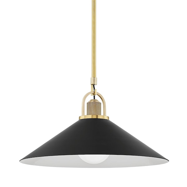 Hudson Valley Lighting Syosset 1 Light Pendant 20 In. Aged Brass/Black 2620-AGB/BK - main