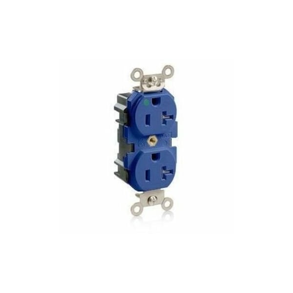 Leviton Lev-Lok Hospital Grade Tamper Resistant Duplex Receptacle, 20 Amp, 125 Volt M8300-SGB - main