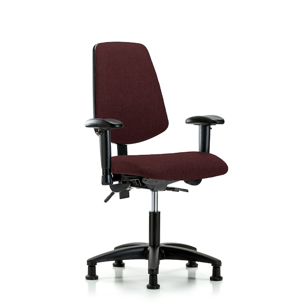 Blue Ridge Ergonomics Desk Chair Fab Desk Chair, Med, Bk, AA, Glides, Bur, Adjustable Arms, 19" to 24" Height, Fabric BR-FDHCH-MB-RG-T0-A1-RG-F41 - main