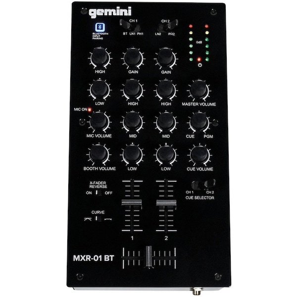 Gemini MXR-01BT 2-Channel Professional DJ Mixer with Bluetooth Input MXR-01BT - main