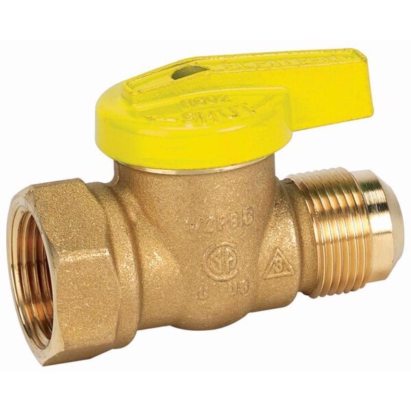 Homewerks 1/2 in. Brass Flare x FIP Ball Valve Quarter-Turn Lever For Gas VGV1LHR3 - main