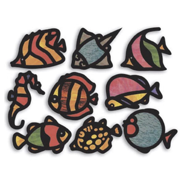 Easy-To-Organize Tropical Fish Stained Glass Frames 24 frames EA2483828 - main